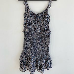 Multicolored smocked mini dress